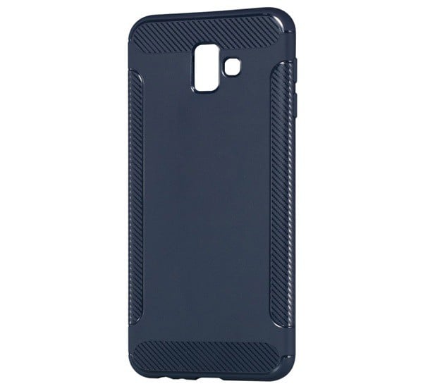 Szilikon telefonvédő (közepesen ütésálló, karbon minta) SÖTÉTKÉK [Samsung Galaxy J6 Plus (SM-J610F)]