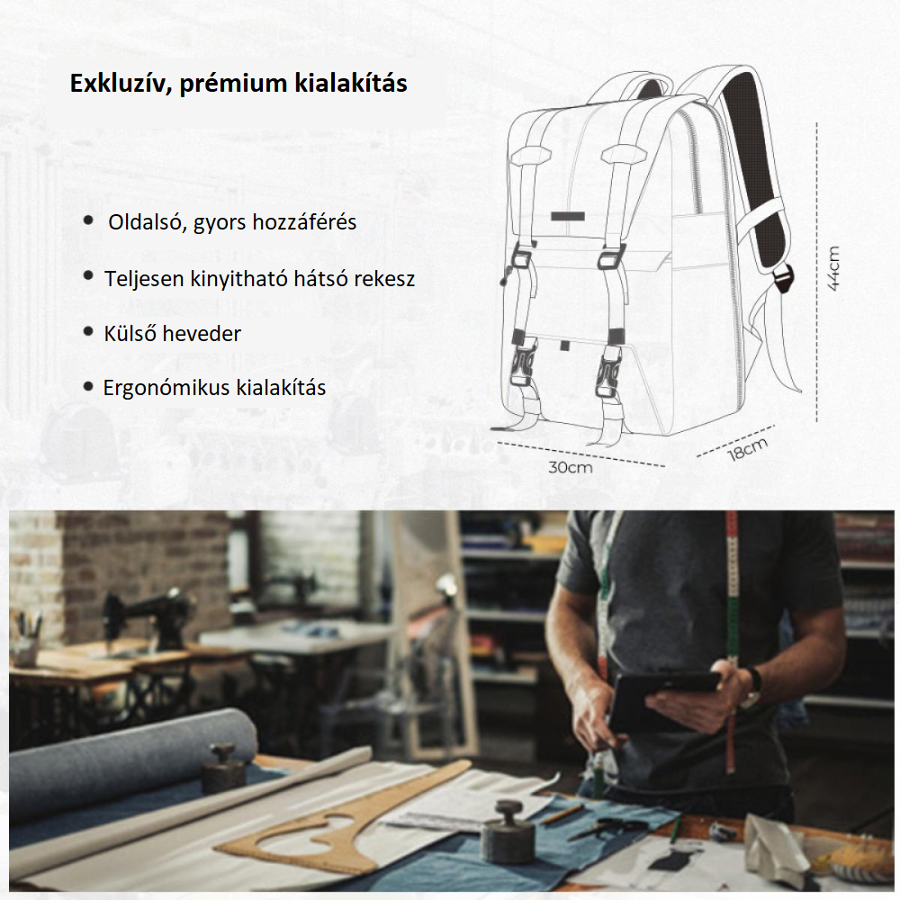 K&F Concept Beta Backpack 20 literes, fotós hátizsák, sötét zöld színben