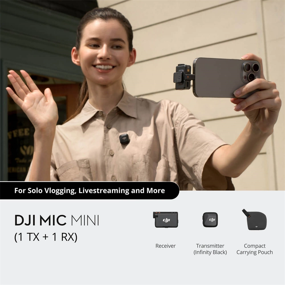DJI Mic Mini (1 TX + 1 RX) (Mic) Mikrofon Fekete