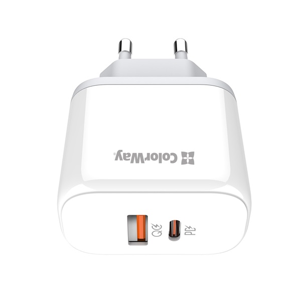 COLORWAY CW-CHS042PD-WT USB töltő adapter Power Delivery Port PPS USB (Type-C PD + USB QC3.0) (45W) Fehér 