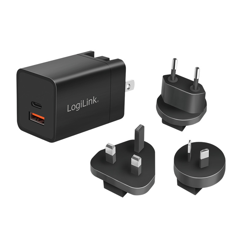 Logilink USB utazási töltő, GaN, 2 port, USB-AF és USB-CF, 30 W, PD-vel (PA0301) Logilink USB utazási töltő, GaN, 2 port, USB-AF és USB-CF, 30 W, PD-vel (PA0301)
