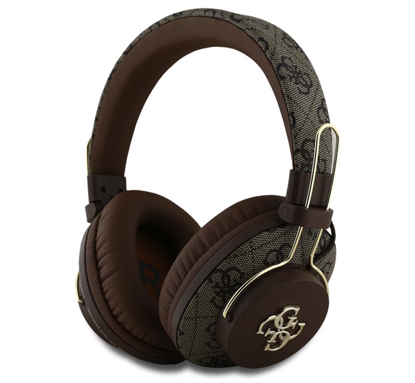 CG MOBILE GUESS PU 4G METAL LOGO bluetooth fejhallgató SZTEREO (v5.3, mikrofon, zajszűrő) SÖTÉTBARNA (GUBHS72P4FC4MW)