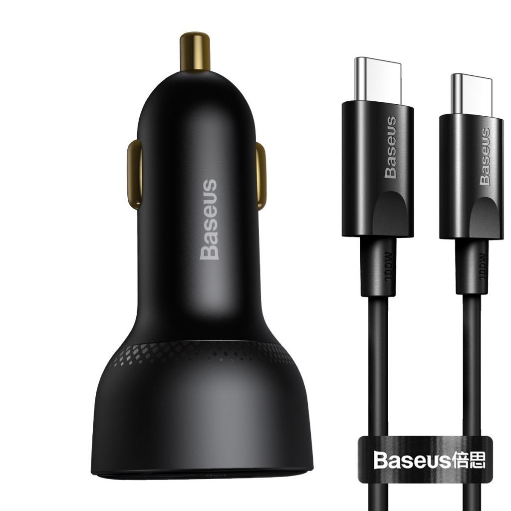 Baseus Superme USB autós töltő, USB-C, 100W + USB-C kábel, fekete (TZCCZX-01) Baseus Superme USB autós töltő, USB-C, 100W + USB-C kábel, fekete (TZCCZX-01)