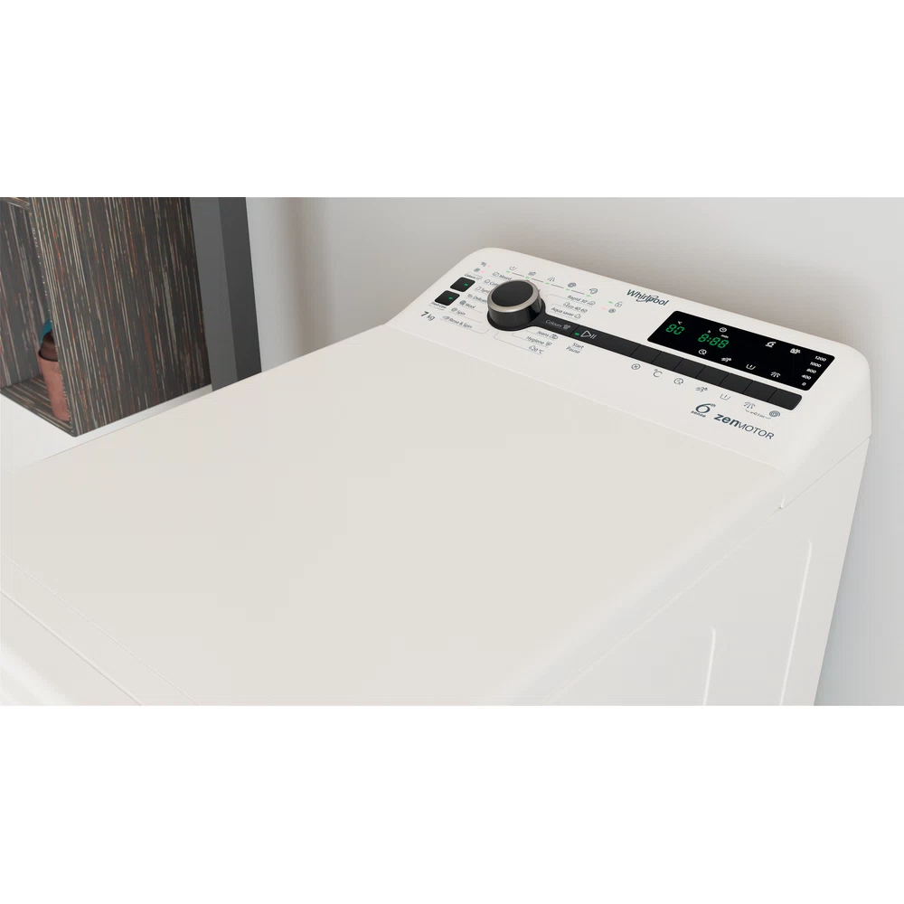Whirlpool TDLRB 7232BS EU Felültöltős mosógép – 7 kg, 1200 ford./perc, D Energiaosztály, 6. Érzék funkció, FreshCare
