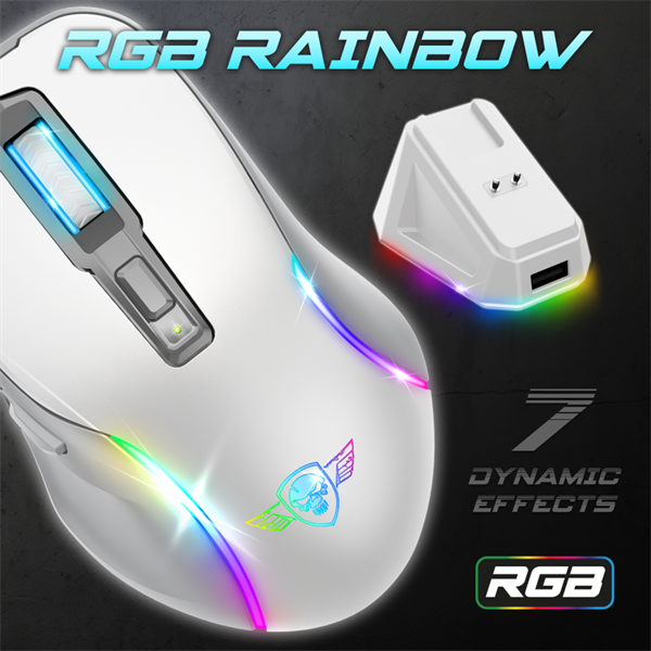 Spirit of Gamer  ELITE-M50 White RGB  Vezeték nélküli Egér Fehér 