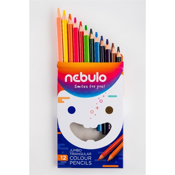 Nebulo jumbo háromszög alakú 12 db/csomag színes ceruza készlet Nebulo jumbo háromszög alakú 12 db/csomag színes ceruza készlet