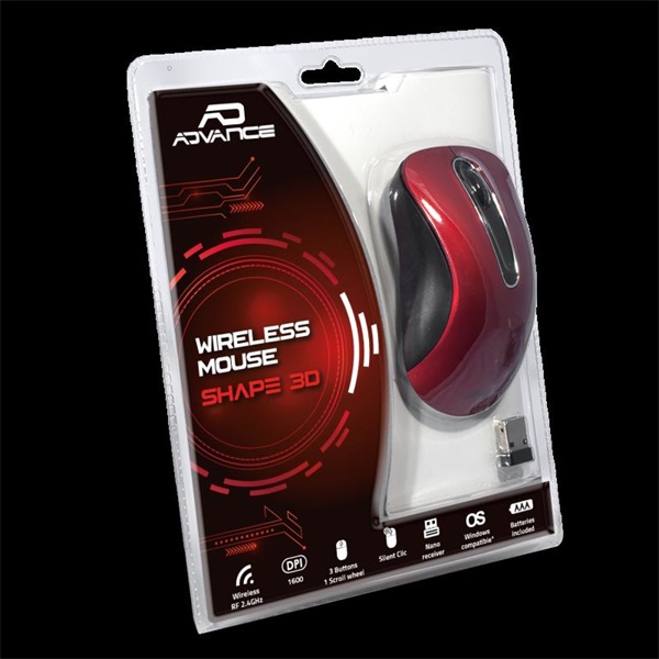 Advance   SHAPE 3D Egér vezeték nélküli piros