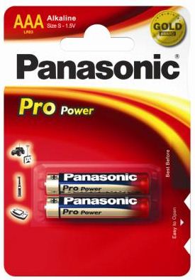 Panasonic 1.5V Alkáli AAA ceruza elem Pro power (2db / csomag) (LR03PPG/2BP) Panasonic 1.5V Alkáli AAA ceruza elem Pro power (2db / csomag) (LR03PPG/2BP)