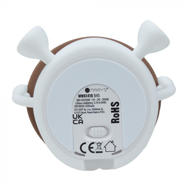 MARYS, MW61410, Éjszakai LED lámpa, Gomba, Akkumulátoros, USB kábellel , 2W, 3000K