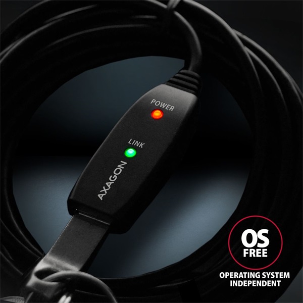 Axagon ADR-310 10m USB 3.2 Gen 1 A apa - anya aktív repeater kábel Axagon ADR-310 10m USB 3.2 Gen 1 A apa - anya aktív repeater kábel