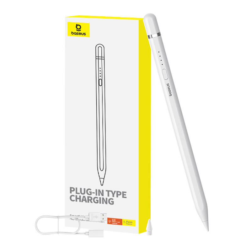 Baseus Smooth Writing Series stylus plug-in töltés aktív USB-C Fehér Baseus Smooth Writing Series stylus plug-in töltés aktív USB-C Fehér