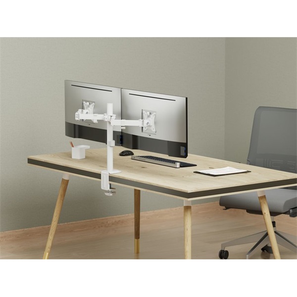 Equip    650167  13"-27"  2 monitor  dönthető forgatható Monitor Asztali konzol Fehér 