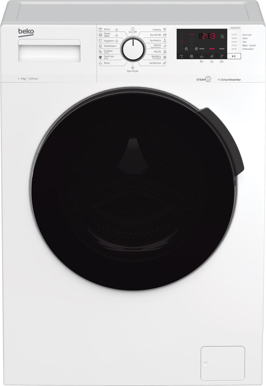 Beko WUE7612XST elöltöltős mosógép fehér
