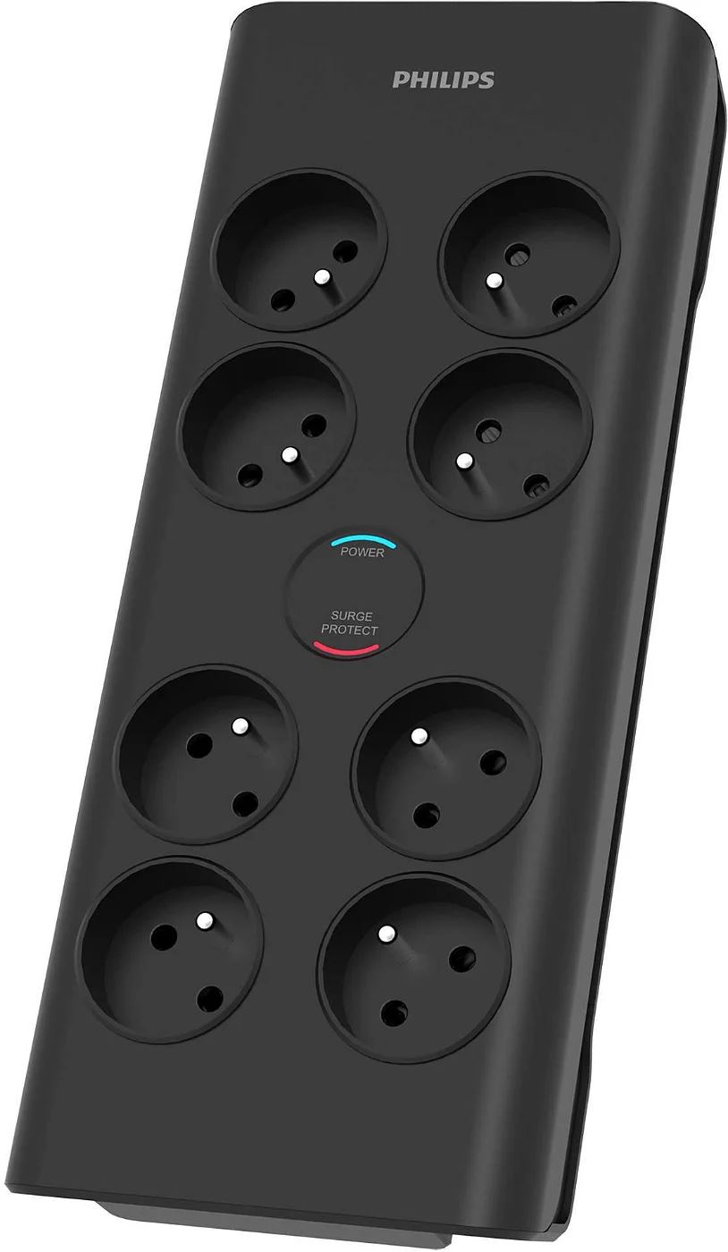 Philips SPN7080BA/60 túlfeszültségvédő elosztó 8 aljzat 2m fekete
