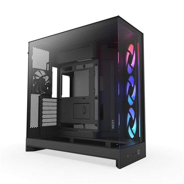 NZXT H9 Flow RGB 2025  (táp nélküli) ablakos ATX ház Fekete