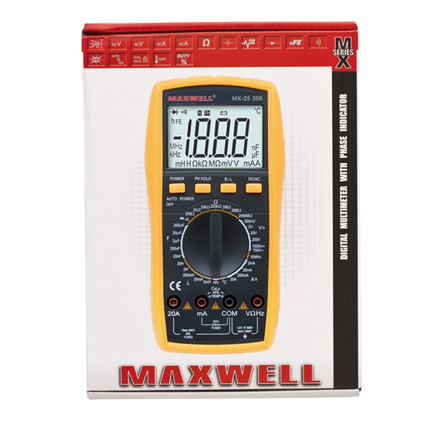 Maxwell 25306 digitális multiméter Induktivitás méréssel (25306) Maxwell 25306 digitális multiméter Induktivitás méréssel (25306)
