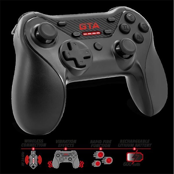 Advance Gamepad Vezeték Nélküli  GTA Gamepad  USB Fekete-piros 