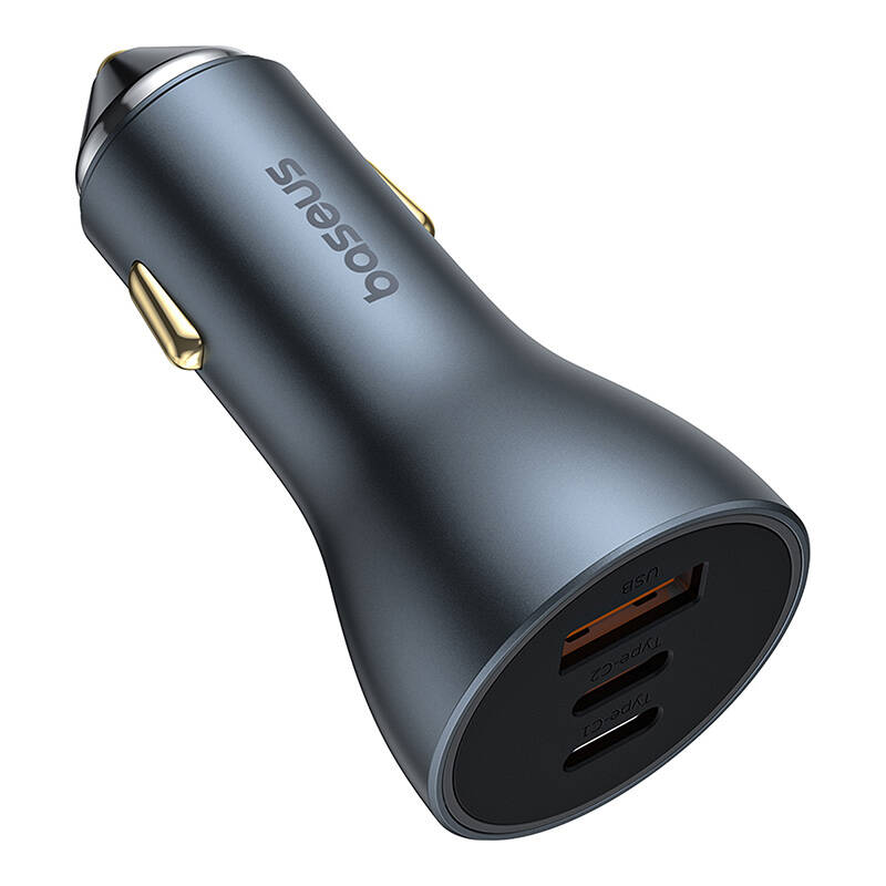 Baseus Golden Contactor Pro autós töltő, 2x USB-C, 1x USB, 65W