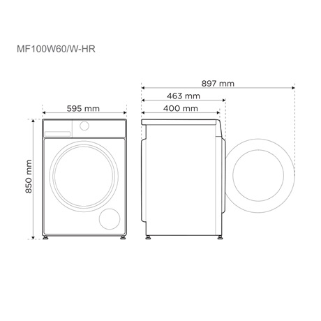 Midea MF100W60/W-HR Lunar elöltöltős mosógép fehér