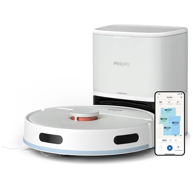 Philips HomeRun 2000 Aqua XU2100/25  dokkoló- és ürítőállomással robotporszívó és -felmosó