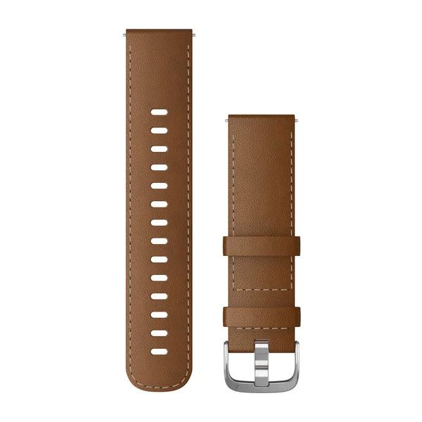 Garmin óraszíj Vivoactive 4S barna bőr, ezüst csattal (22 mm QR) (010-12932-24) Garmin óraszíj Vivoactive 4S barna bőr, ezüst csattal (22 mm QR) (010-12932-24)