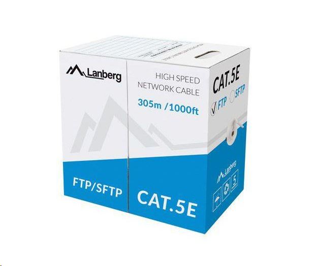 Lanberg FTP kábel, CCA, cat.5e, 305m, szürke (LCF5-10CC-0305-S)