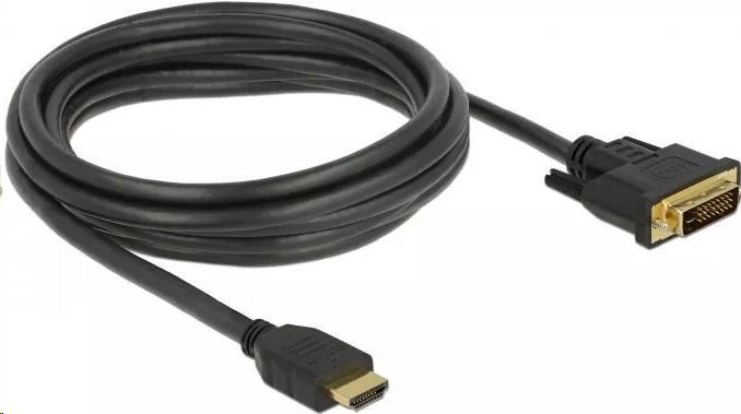 Delock 85655 HDMI male to DVI 24+1 male kétirányú kábel, 3m Delock 85655 HDMI male to DVI 24+1 male kétirányú kábel, 3m