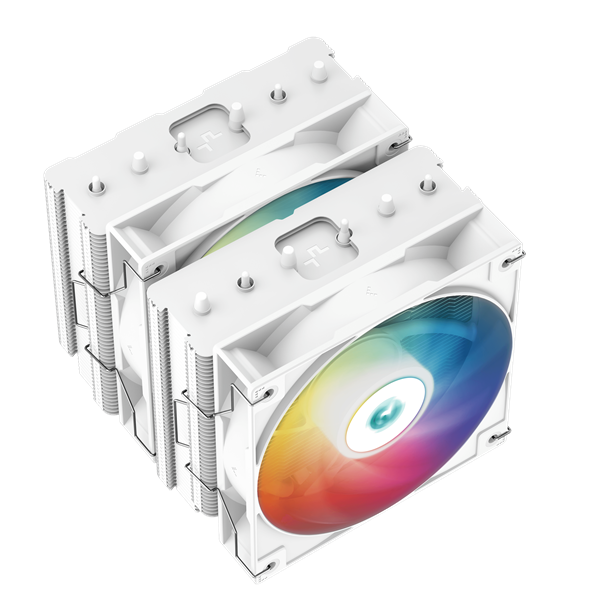 DeepCool CPU Cooler - AG620 WH ARGB (29,4 dB; max, 115,32 m3/h; 4pin PWM, 6 db heatpipe, 12cm, A-RGB LED, fehér)
