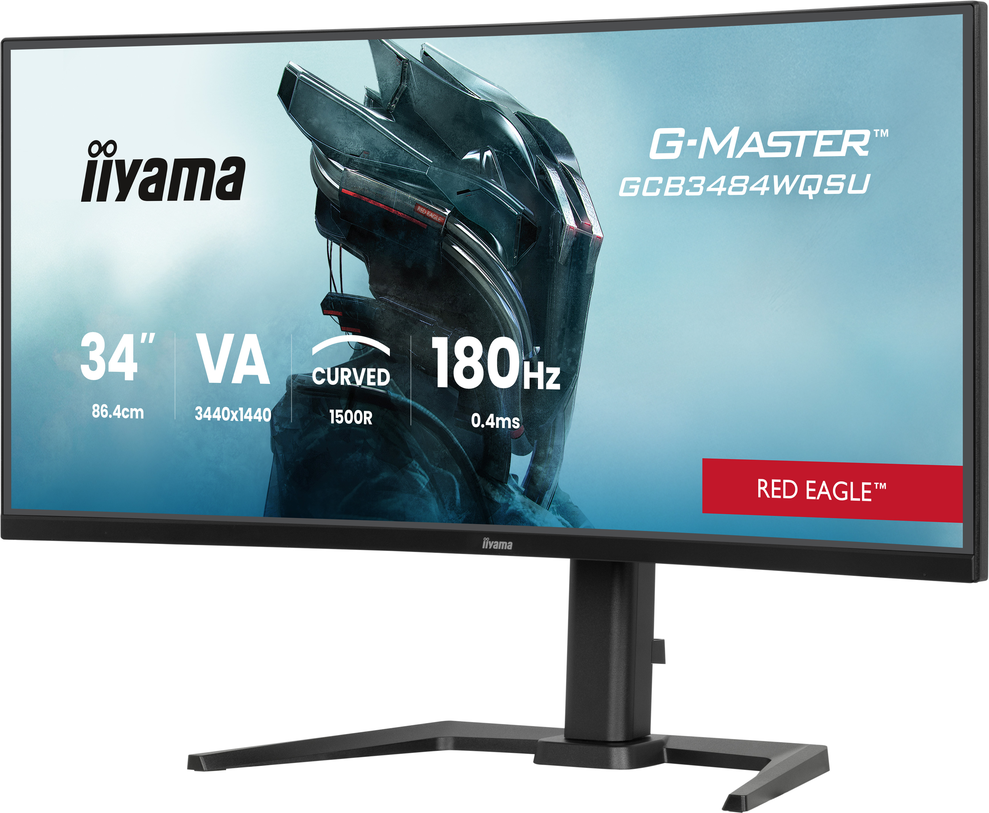 iiyama 34" G-Master GCB3484WQSU-B1 LED Curved Monitor - 3440x1440, 34", WQHD, LED, VA, 180Hz, 0,4ms, Ívelt, Hangszóró, Fekete