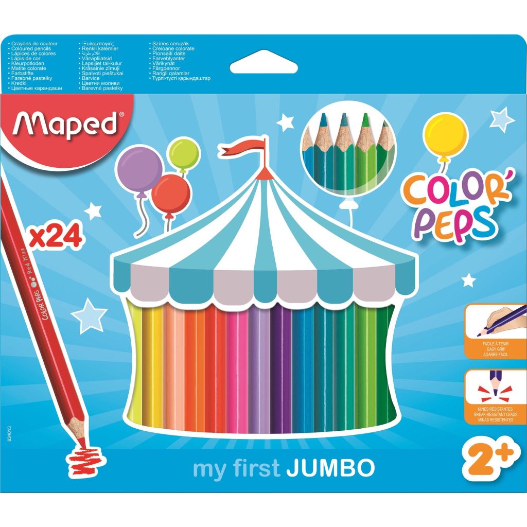Maped "Jumbo" színes ceruza készlet vastag 24 különböző szín (834013) Maped "Jumbo" színes ceruza készlet vastag 24 különböző szín (834013)