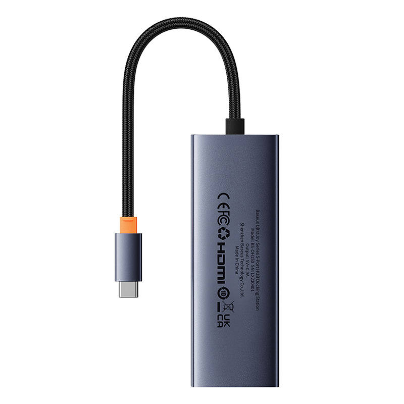 5-in-1 Hub Baseus UltraJoy Series USB-C to HDMI4K@30Hz+3xUSB 3.0+1xPD (grey) 5-in-1 Hub Baseus UltraJoy Series USB-C to HDMI4K@30Hz+3xUSB 3.0+1xPD (grey)