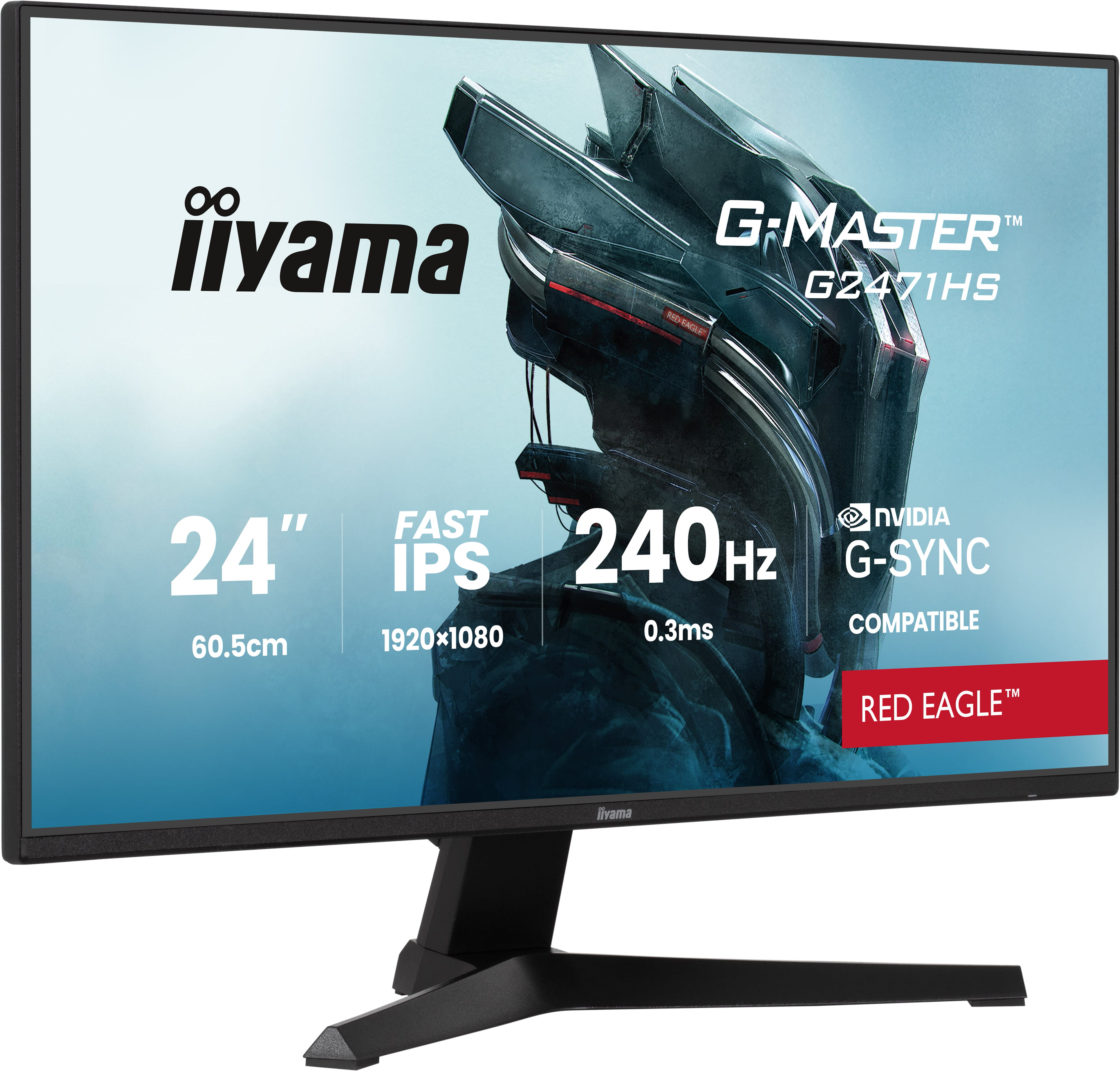 iiyama 23,8" G-Master G2471HS-B1 Monitor -  IPS LED, 1920x1080, Full HD,  240Hz, 0,3ms, Gamer, Fekete