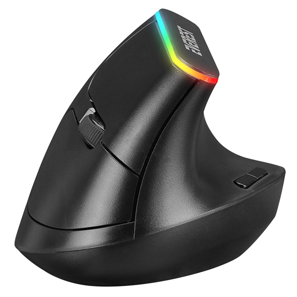 Everest  SMW-618  Ergonomic Vertical   optikai  RGB LED Vezeték nélküli Egér  Fekete