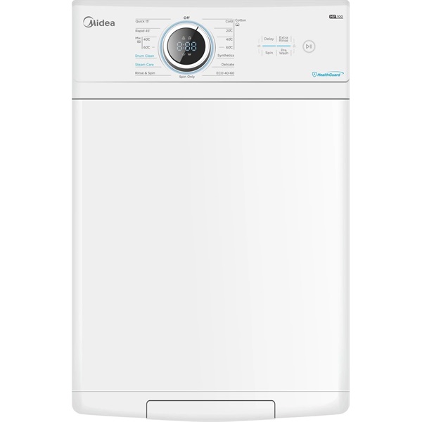 Midea MF100T80B/W-HU inveteres, gőzös felültöltős mosógép Midea MF100T80B/W-HU inveteres, gőzös felültöltős mosógép