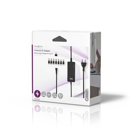 Nedis univerzális notebook adapter 36W 5-24V 2,4-3A 7fej (ACPA105) Nedis univerzális notebook adapter 36W 5-24V 2,4-3A 7fej (ACPA105)