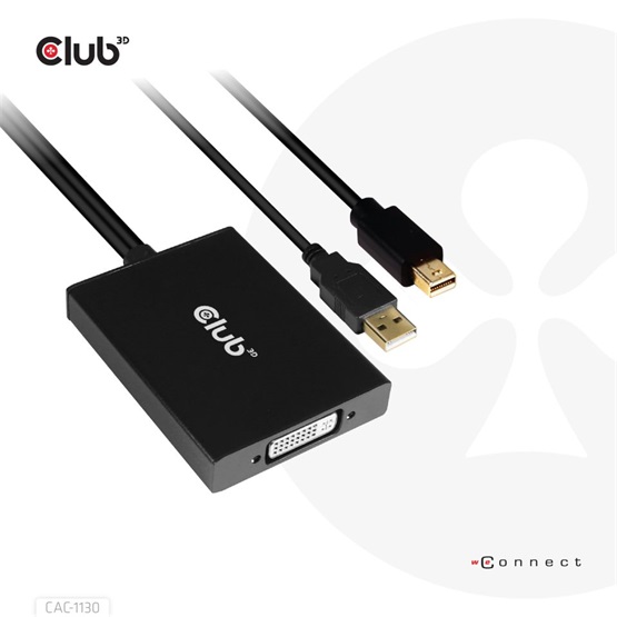  Club3D Mini DisplayPort to Dual Link DVI, HDCP ON version Active Adapter 
