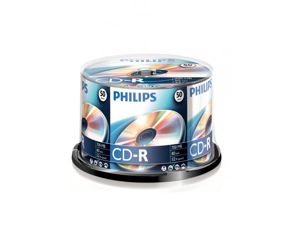 Philips CD-R 80'/700MB lemez hengeres 50db/cs Philips CD-R 80'/700MB lemez hengeres 50db/cs