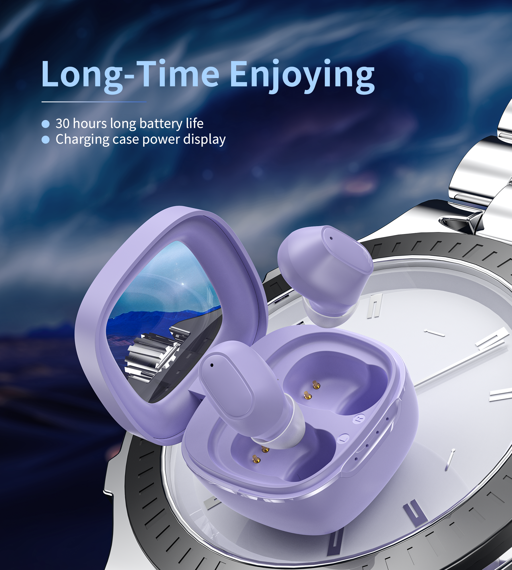 Choetech BH-T23LuminaCube ENC TWS Fülhallgató Lila  