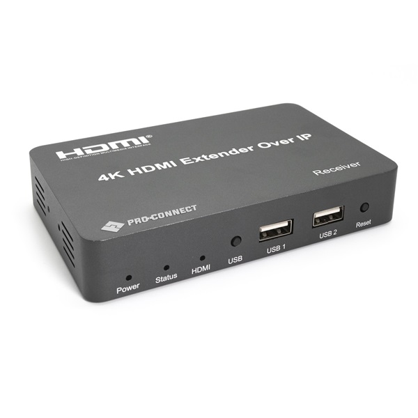 PROCONNECT Extender HDMI Over IP, Adó - Vevő, Infra, USB, 4k@30Hz, 150m-ig, (PC-EX150M-KVM) PROCONNECT Extender HDMI Over IP, Adó - Vevő, Infra, USB, 4k@30Hz, 150m-ig, (PC-EX150M-KVM)