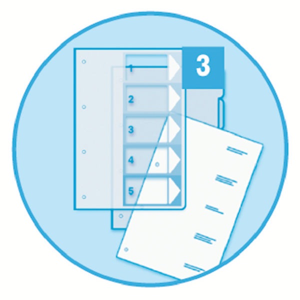 Esselte Standard A4 1-6 nyomtatható regiszter
