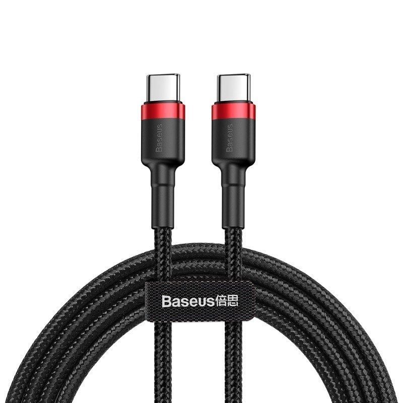 Baseus Cafule USB-C – USB-C PD 2.0 QC 3.0 kábel 1m fekete-piros (CATKLF-G91) Baseus Cafule USB-C – USB-C PD 2.0 QC 3.0 kábel 1m fekete-piros (CATKLF-G91)