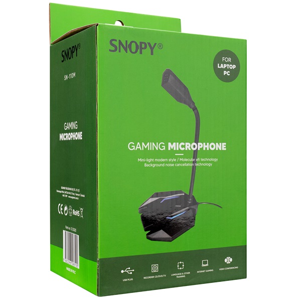 Snopy SN-110M  USB  állvány Mikrofon  Fekete