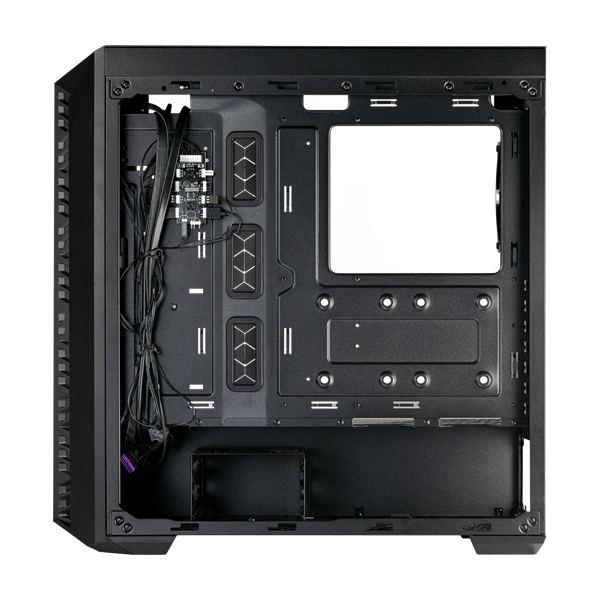 COOLER MASTER Midi ATX MasterBox 520 + 3db Ventilátor + HUB Tápegység nélkül Ház  fekete
