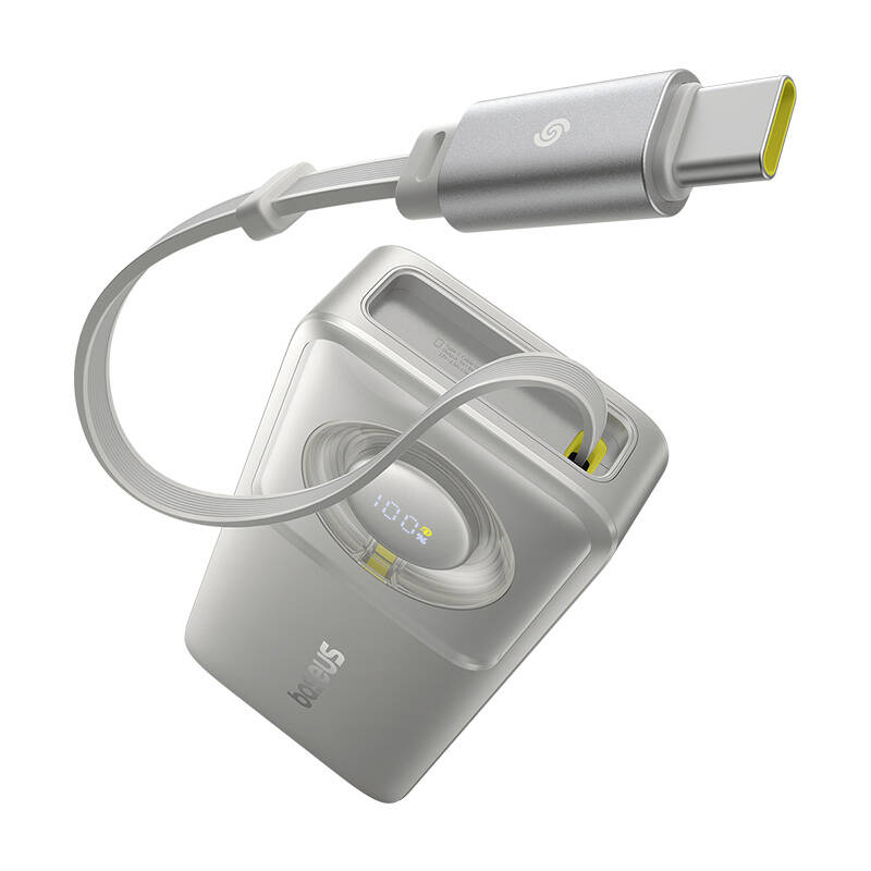 Baseus Free2Pull powerbank kábellel 10000mAh 30W Szürke 