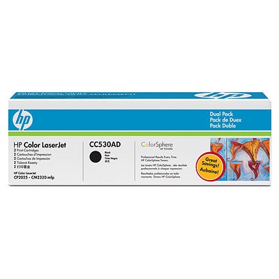 HP CC530AD fekete toner dupla csomag HP CC530AD fekete toner dupla csomag