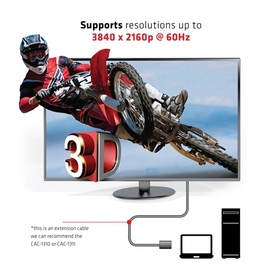  Club3D HDMI 2.0 EXTENSION HIGH SPEED 4K60Hz UHD  Male/Female  3m kábel 