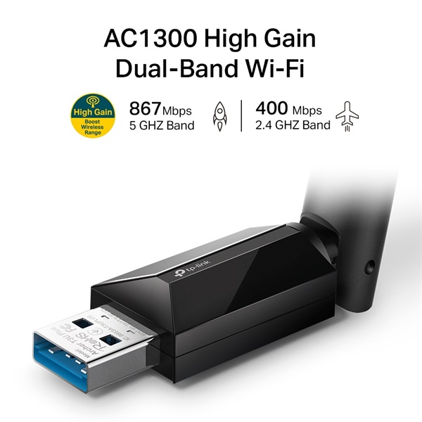 TP-Link Archer T3U Plus AC1300 Dual Band USB hálózati adapter