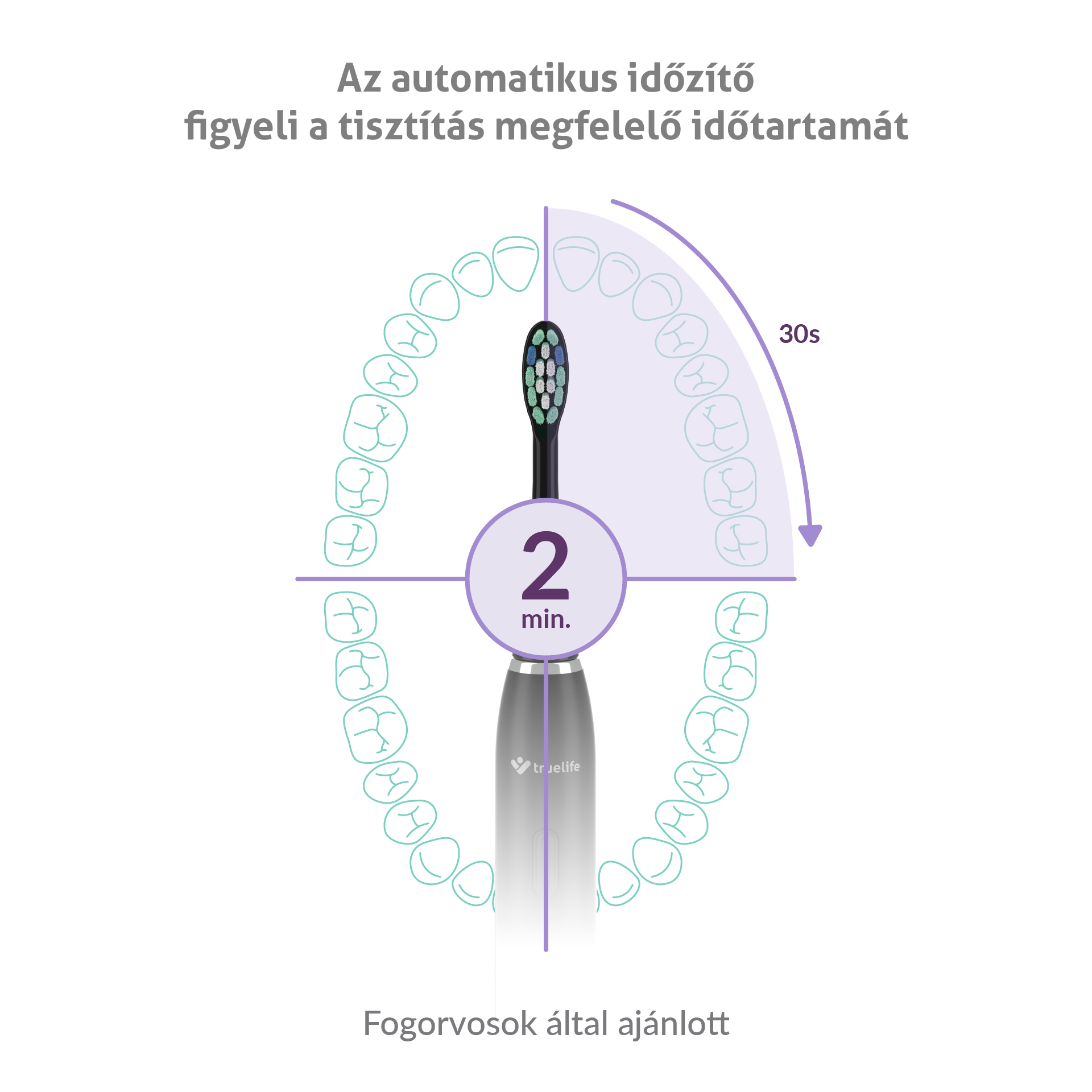 TrueLife SonicBrush Clean30 Black Elektromos fogkefe Fekete