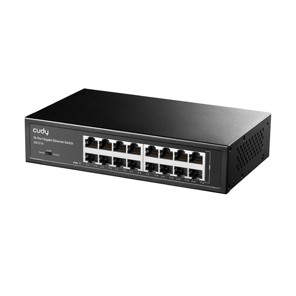 CUDY GS1016 16 portos Gigabit, VLAN/Extend mód, fém ház, fekete asztali Switch CUDY GS1016 16 portos Gigabit, VLAN/Extend mód, fém ház, fekete asztali Switch