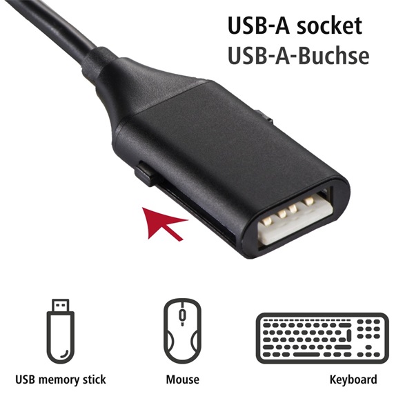 Hama 4 az 1-ben (USB, USB Type-C, micro USB + OTG) 1m fekete adatkábel